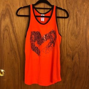Zumba Fierce Red Tiger Print Heart Tank, Size L